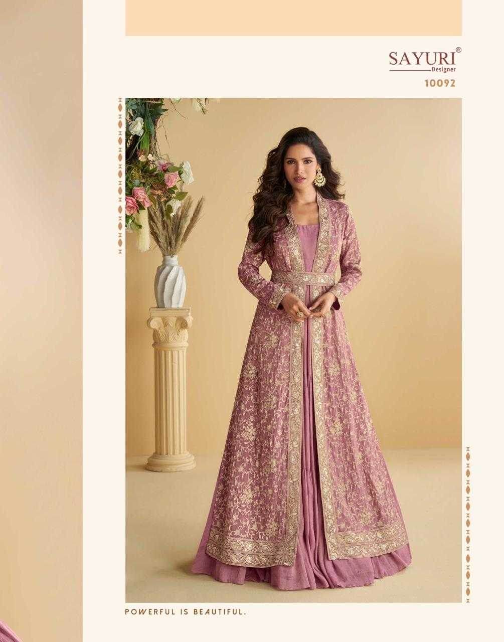 Chinon Silk Western Wears Embroidered Suits Gown Dresses - MYLUXURY LANE ENTERPRISE